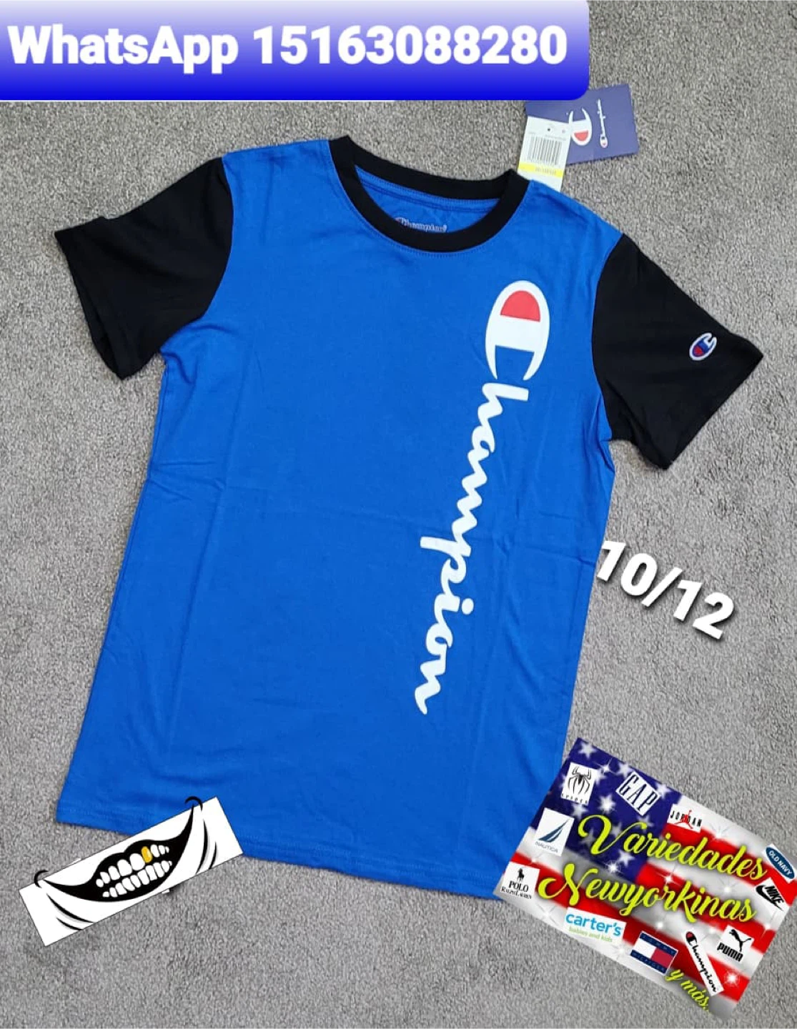 Champion Blue & Black T-Shirt - Size 10/12 - photo 3