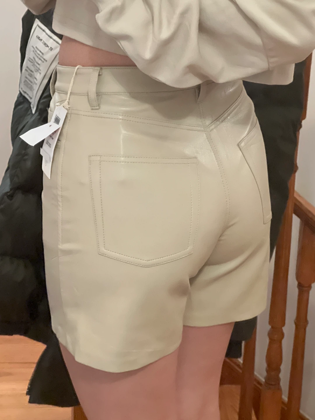 Aritzia Cream Faux Leather Shorts - New with Tags! - photo 3