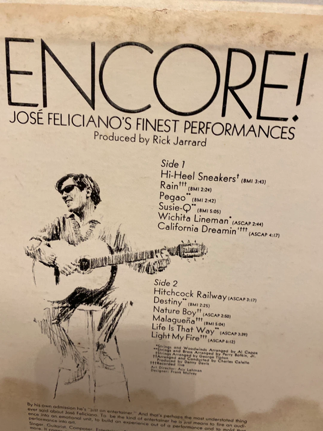 Jose Feliciano Vinyl Records - Encore! & More - photo 4