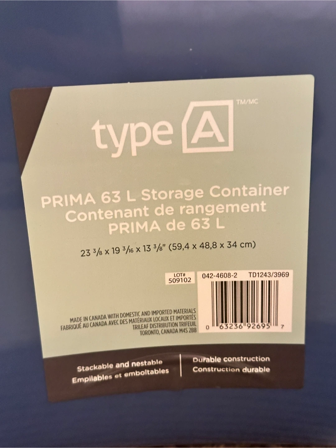 Type A Storage Container x2 #freecycle - photo 2