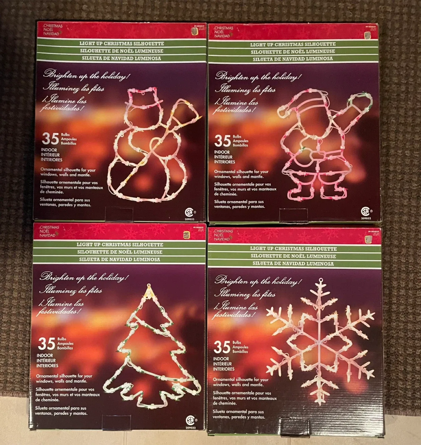 4 Christmas Light Up Silhouettes (4)