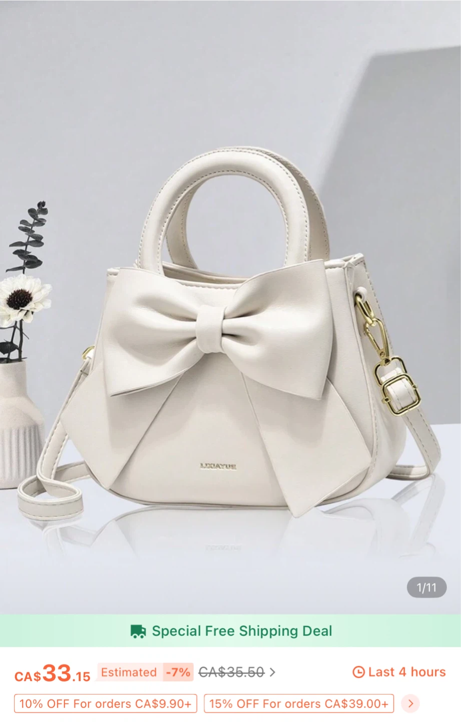 LIXIAYUE Off White Bow Handbag - photo 3
