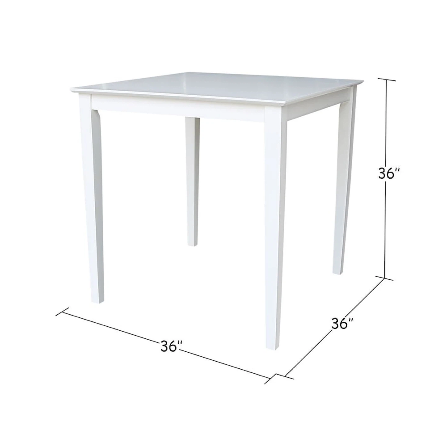 White Square Dining Table 36" x 36" - photo 5