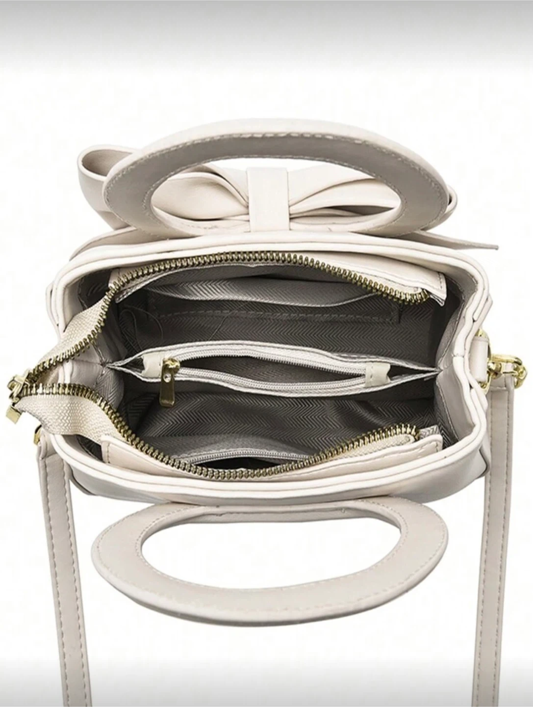 LIXIAYUE Off White Bow Handbag - photo 4