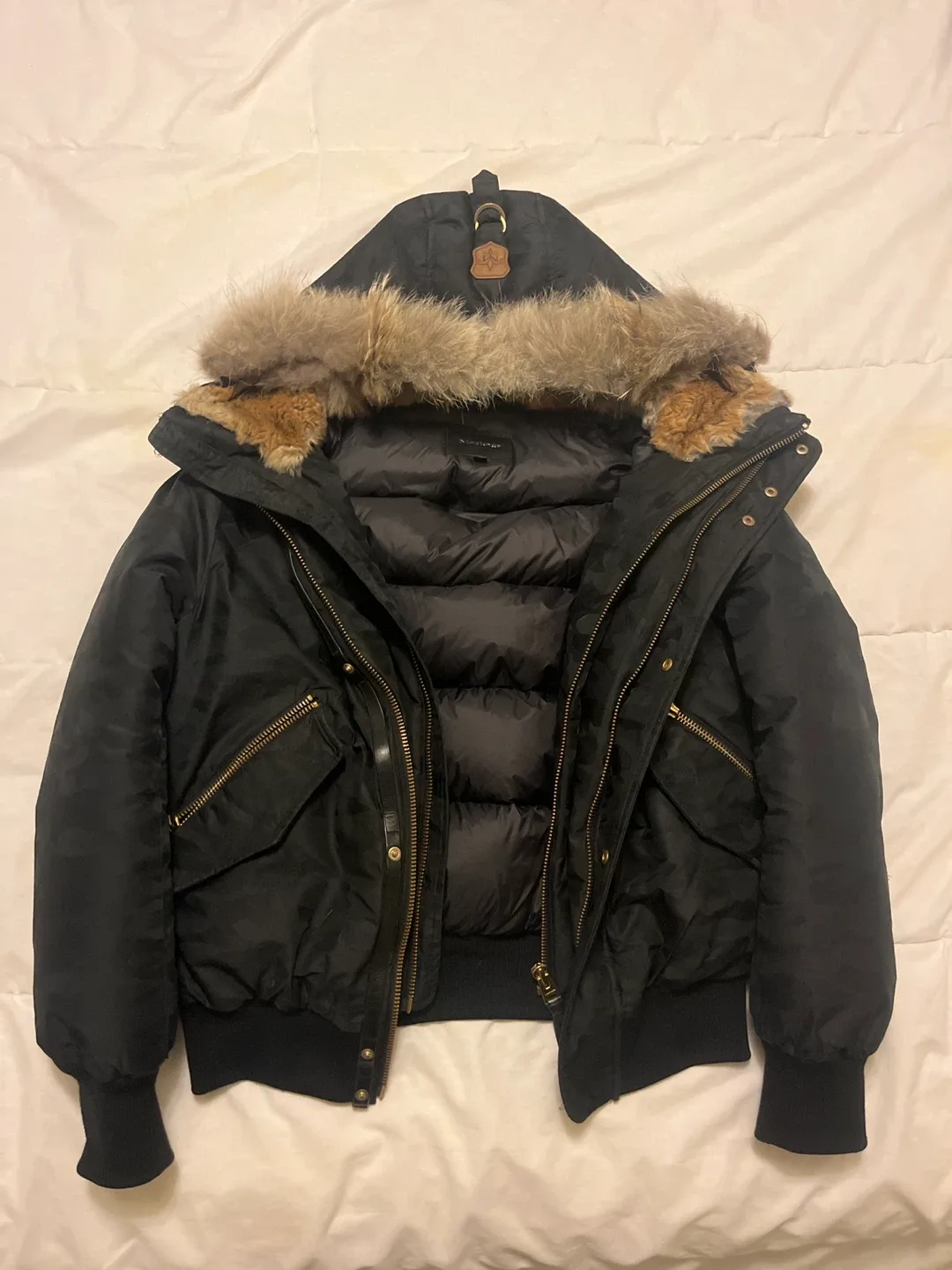 Mackage Black Down Bomber Jacket