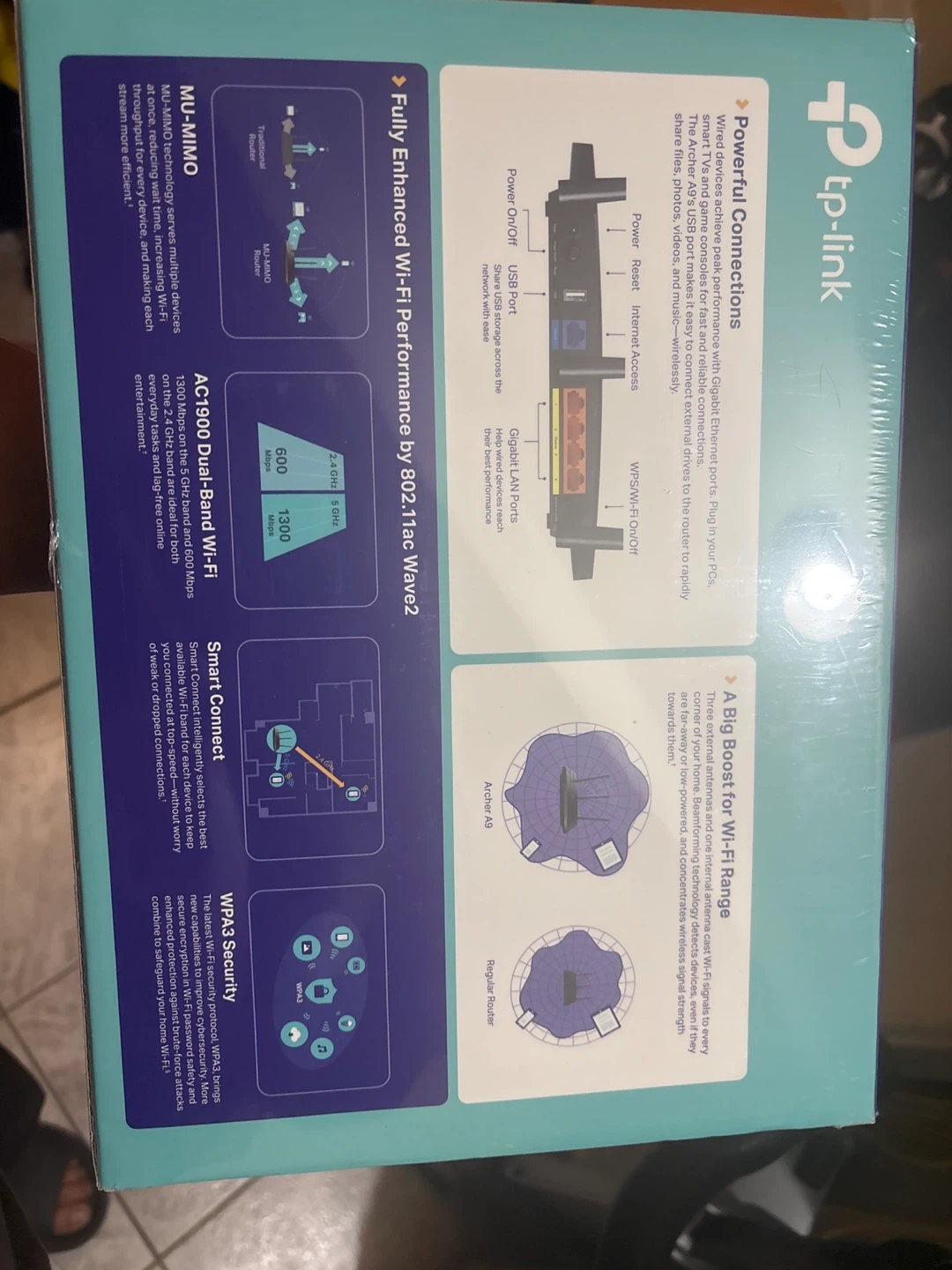 TP-Link AC1900 Archer A9 Smart WiFi Router - New - photo 3