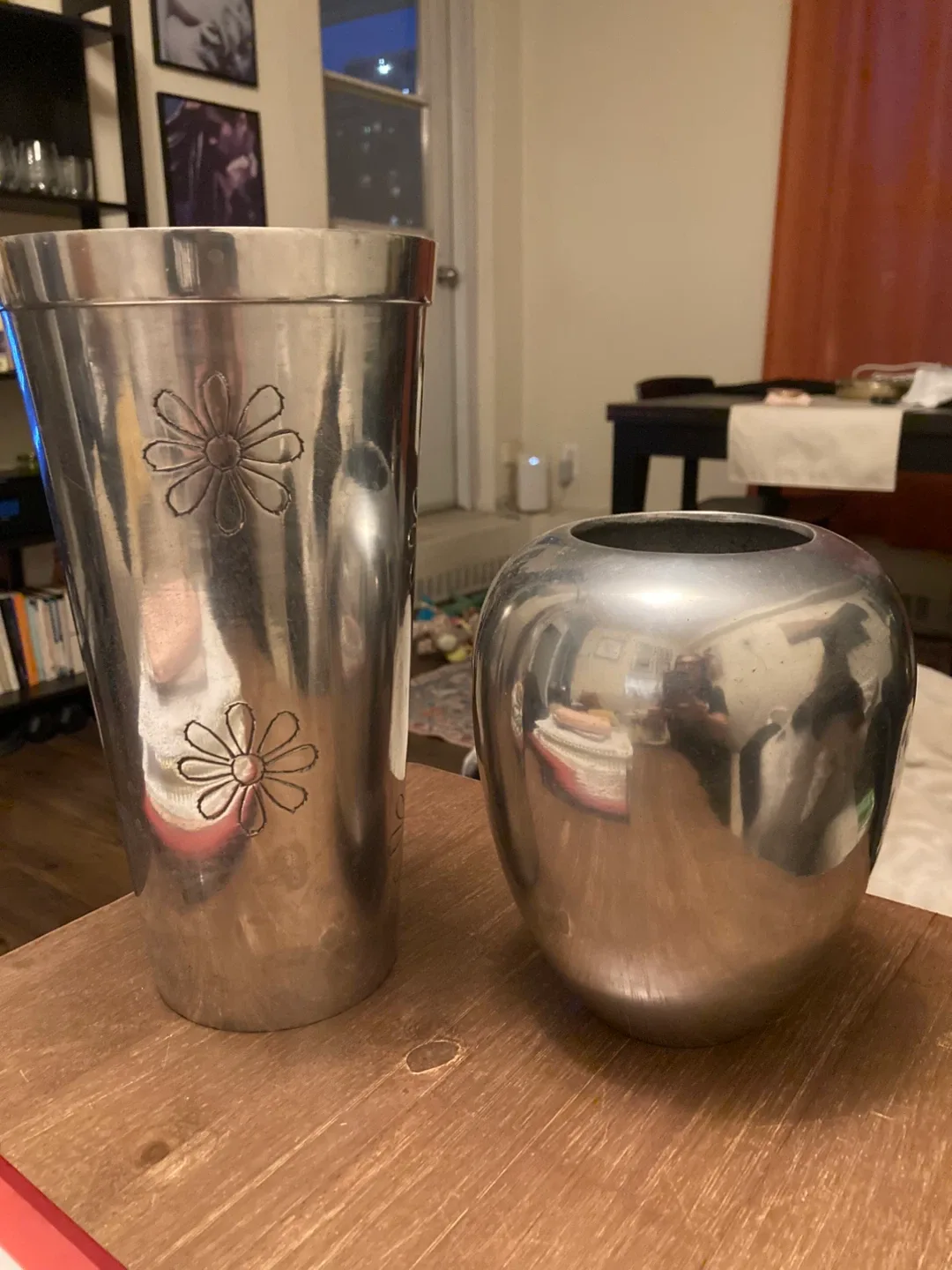 2 Silver Vases, Silver, Made in India
