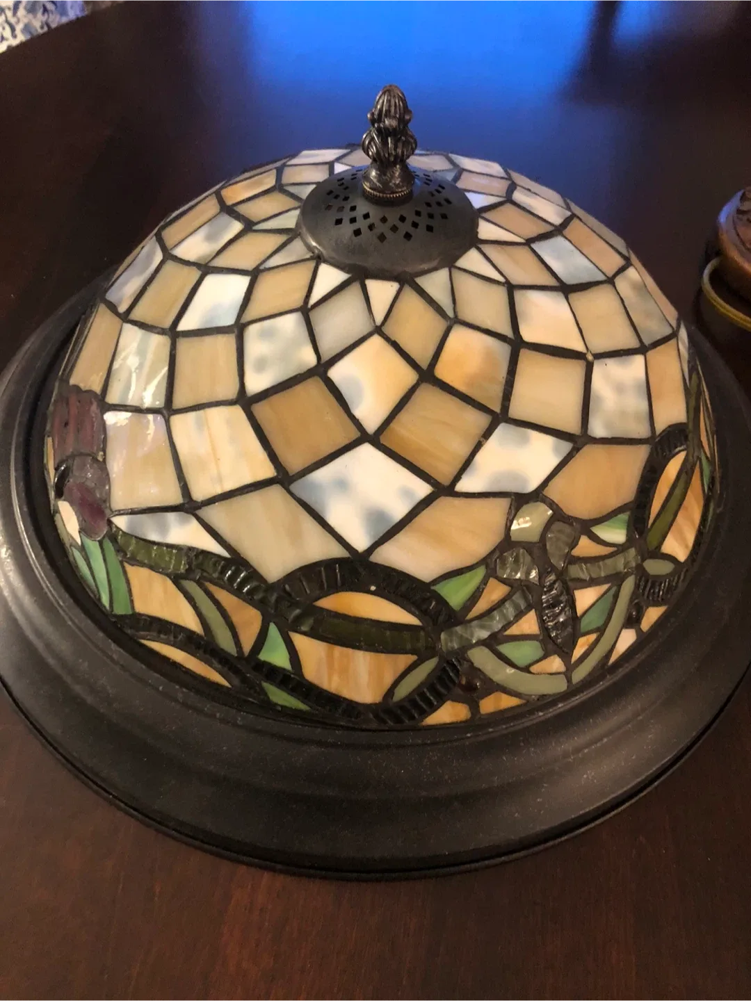 Tiffany Style Stained Glass Flush Mount Ceiling Light