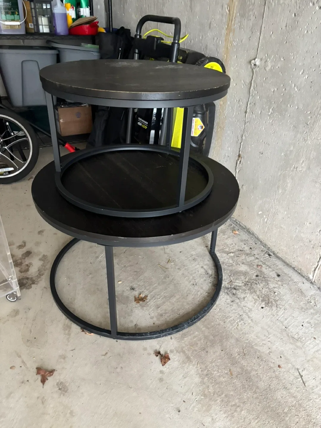 Round Black Nesting Coffee Table