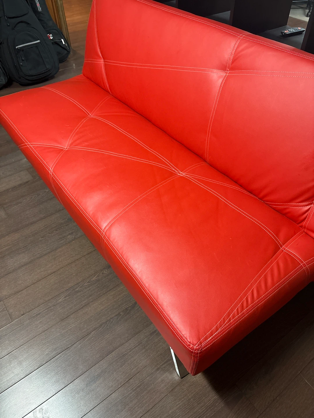 Red Futon Sofa Bed - photo 2