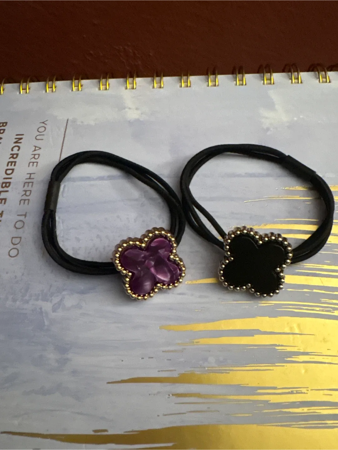 New Set of 2 Clover Hair ties