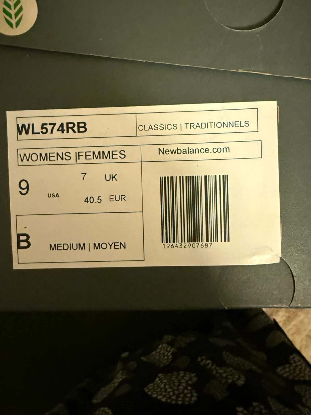 New Balance WL574RB Grey Sneakers - US 9 - photo 3