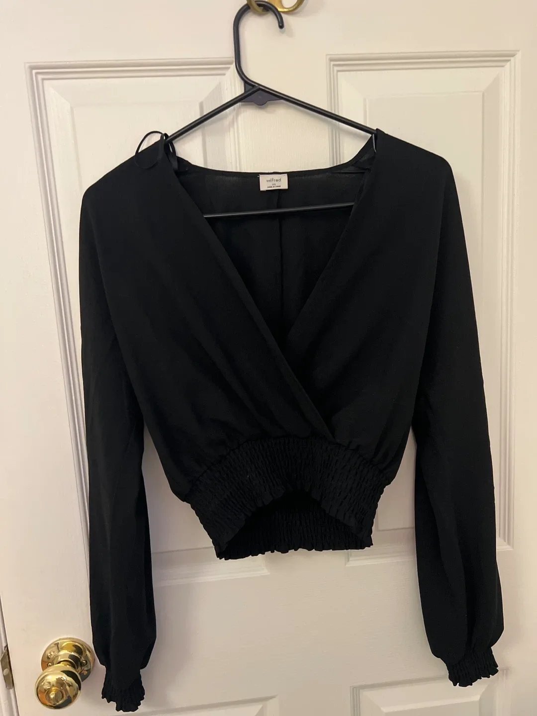 Wilfred Black Wrap Blouse