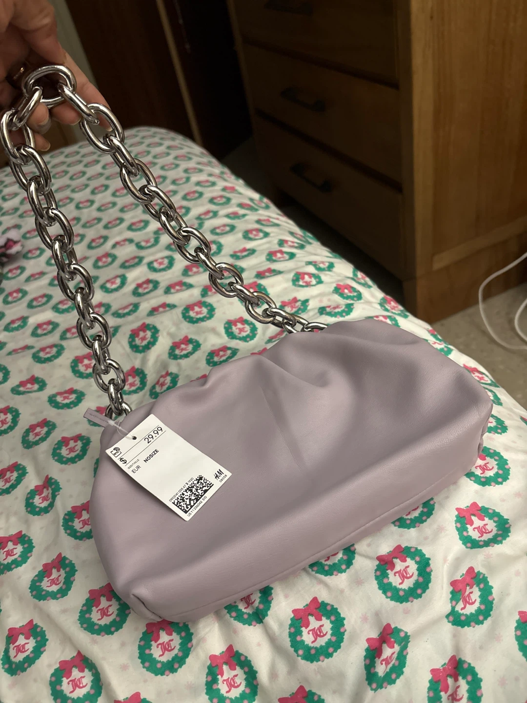 H&M Lilac Ruched Chain Bag - Like New! - photo 2