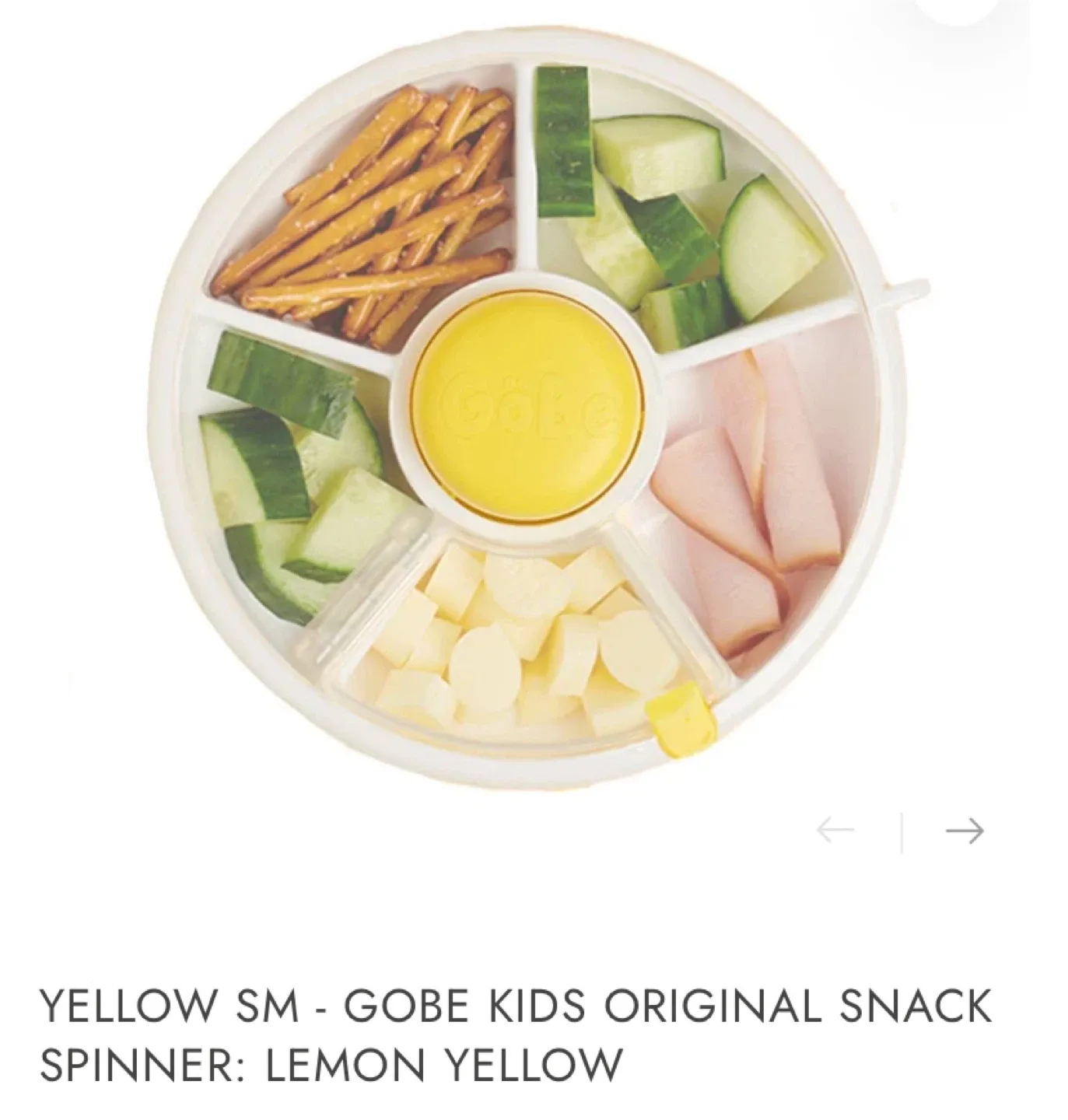 New GoBe Snack Spinner Flip Small Lemon Yellow