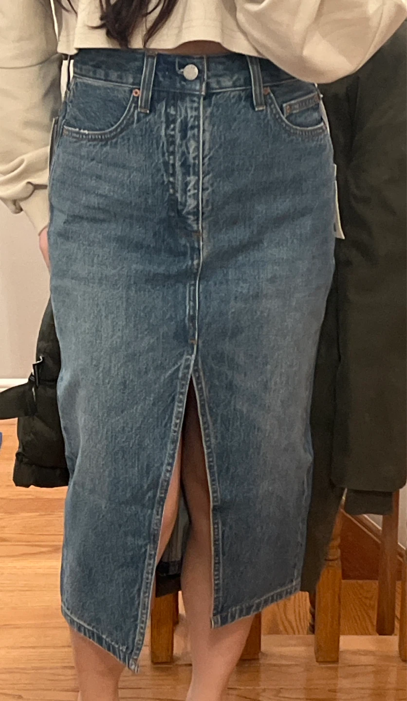 Aritzia Denim Midi Skirt