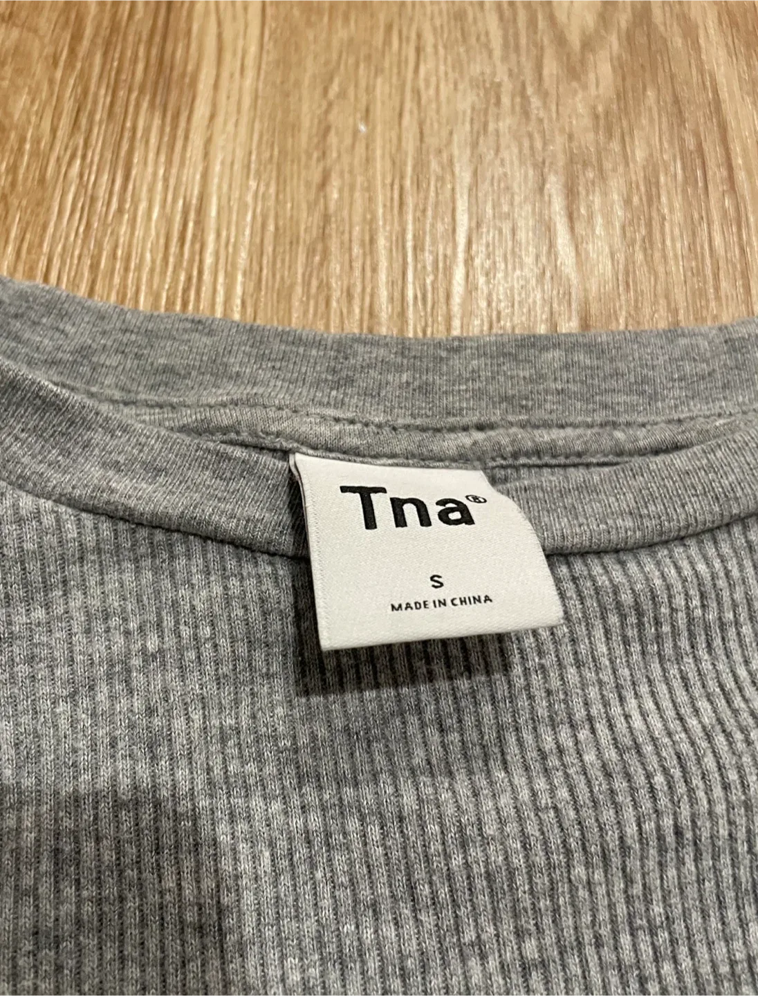 TNA Grey Ribbed Long Sleeve - Size S image indicator(2)