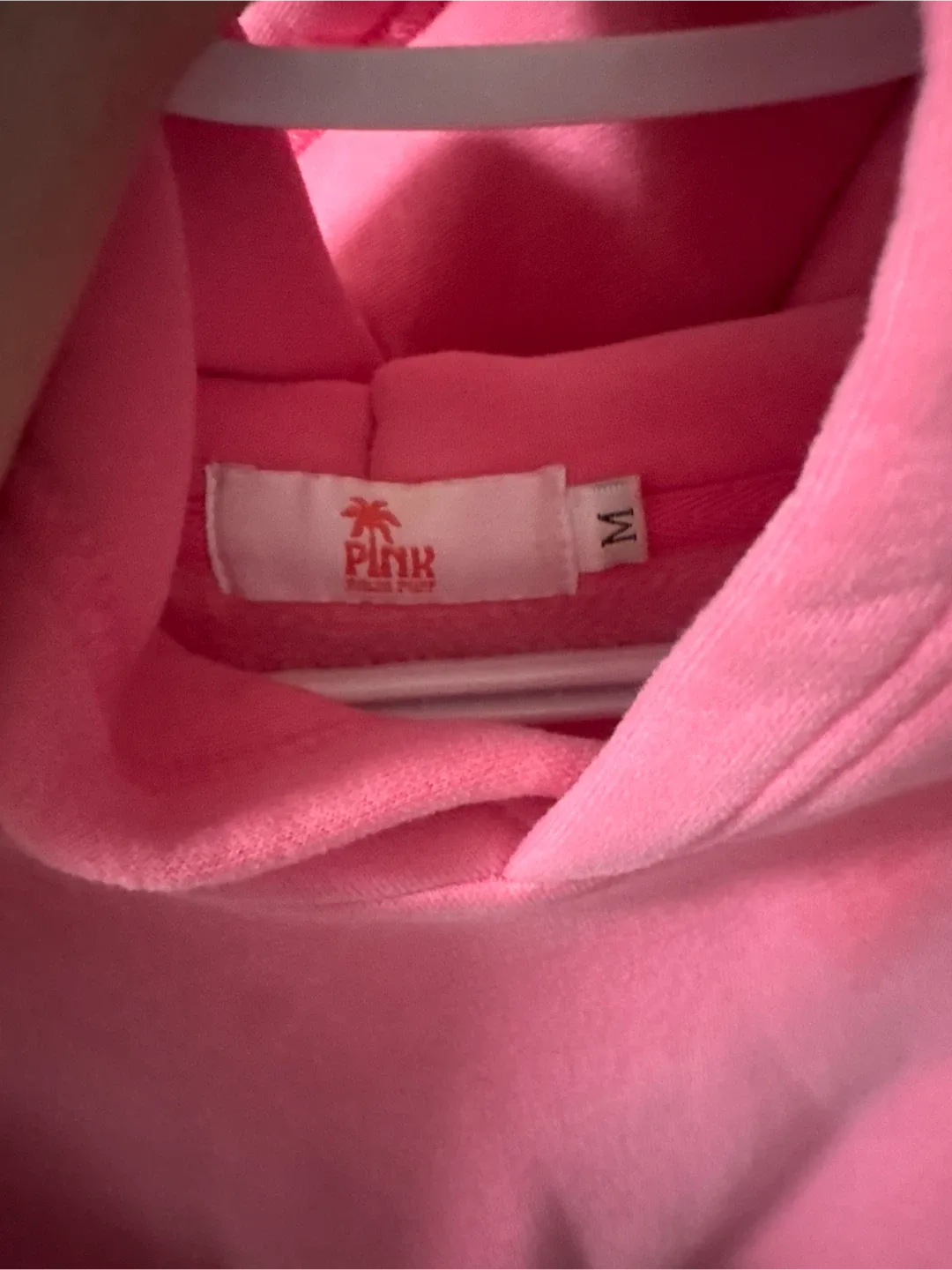 Pink Palm Puff Pink Hoodie - Size M image indicator(3)