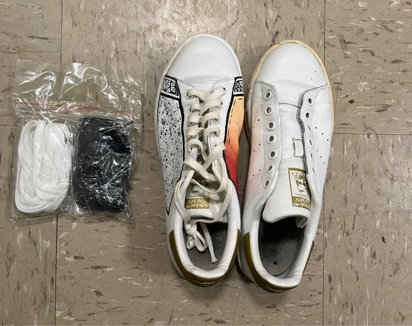 SIZE 6.5M Painted Adidas Stan Smiths