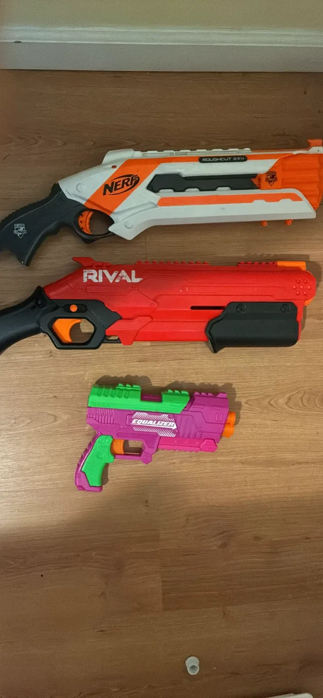 Nerf Roughcut 2X4, Rival, Equalizer Blasters