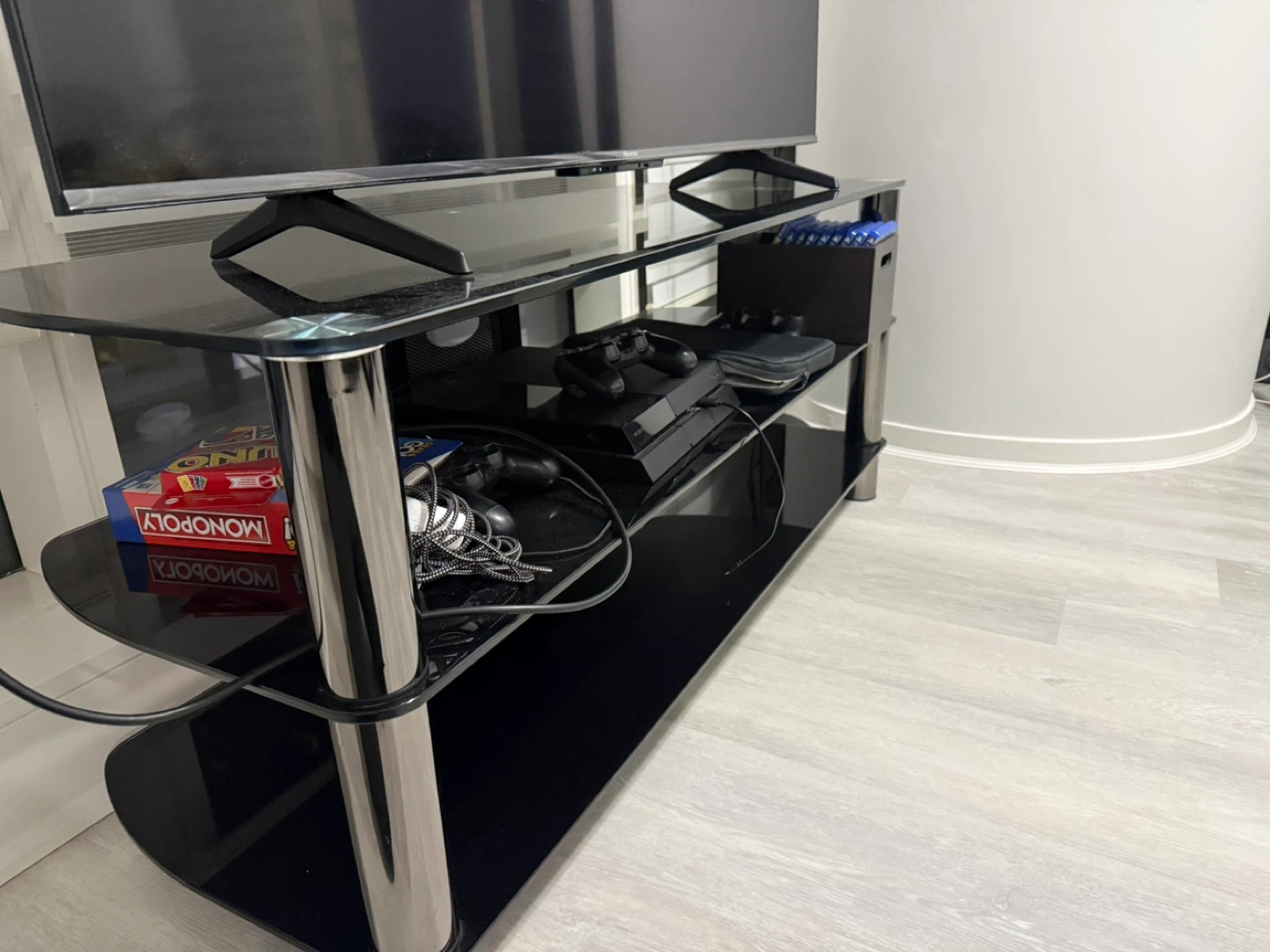 Black Glass TV Stand - photo 2