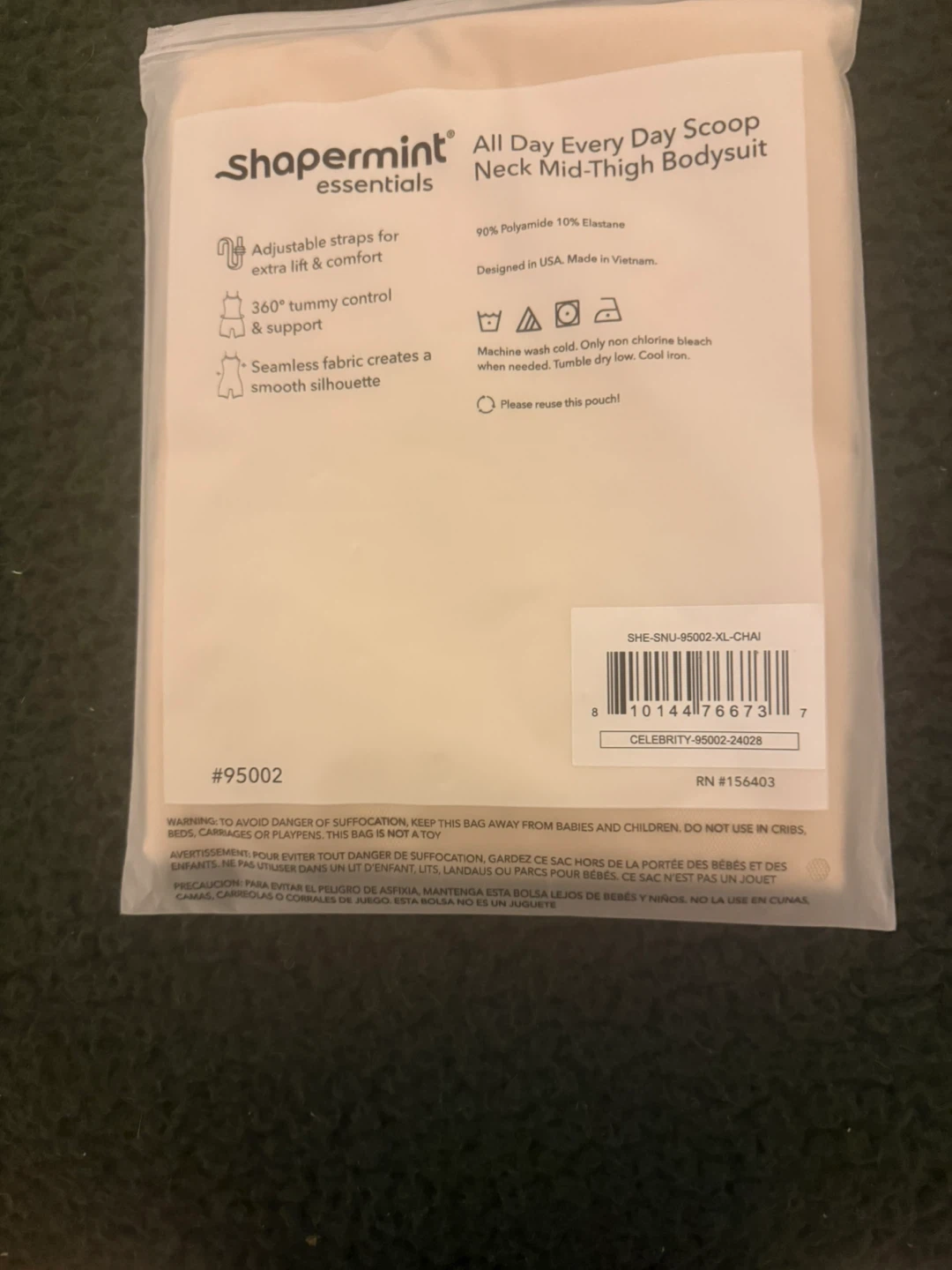Shapermint Essentials Bodysuit - XL - photo 2