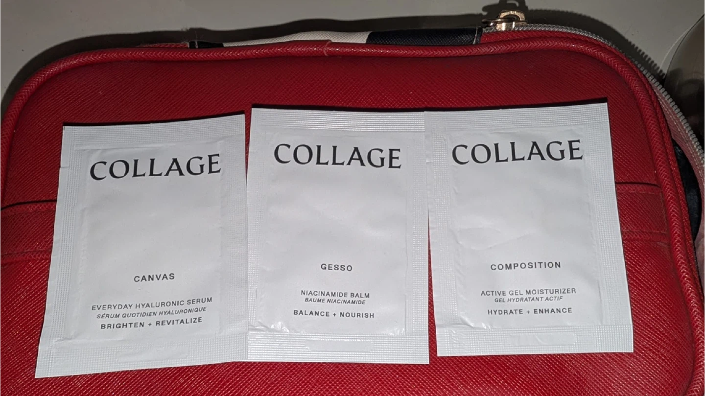 Collage Skincare Samples - Canvas, Gesso, Composition