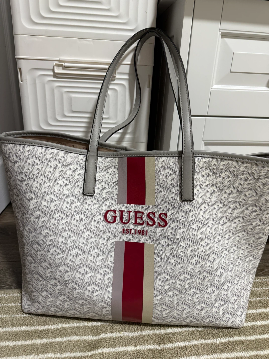 Guess Tote Bag - White & Grey
