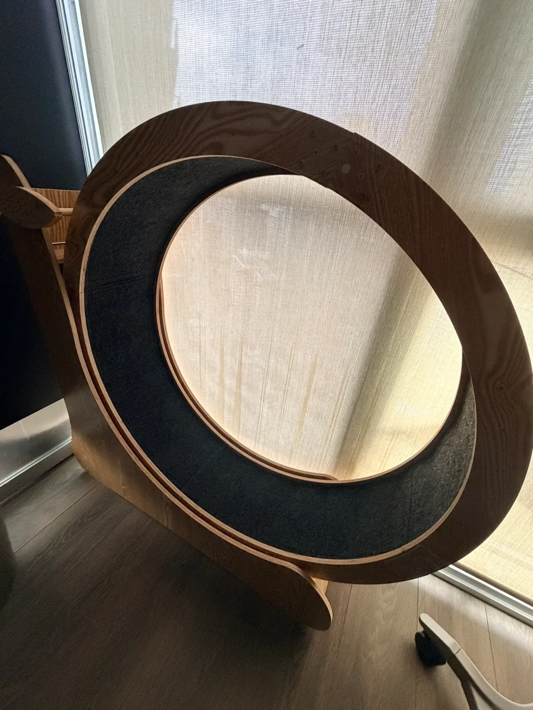 40” Cat Exercise Wheel with Scratcher Post & Storage