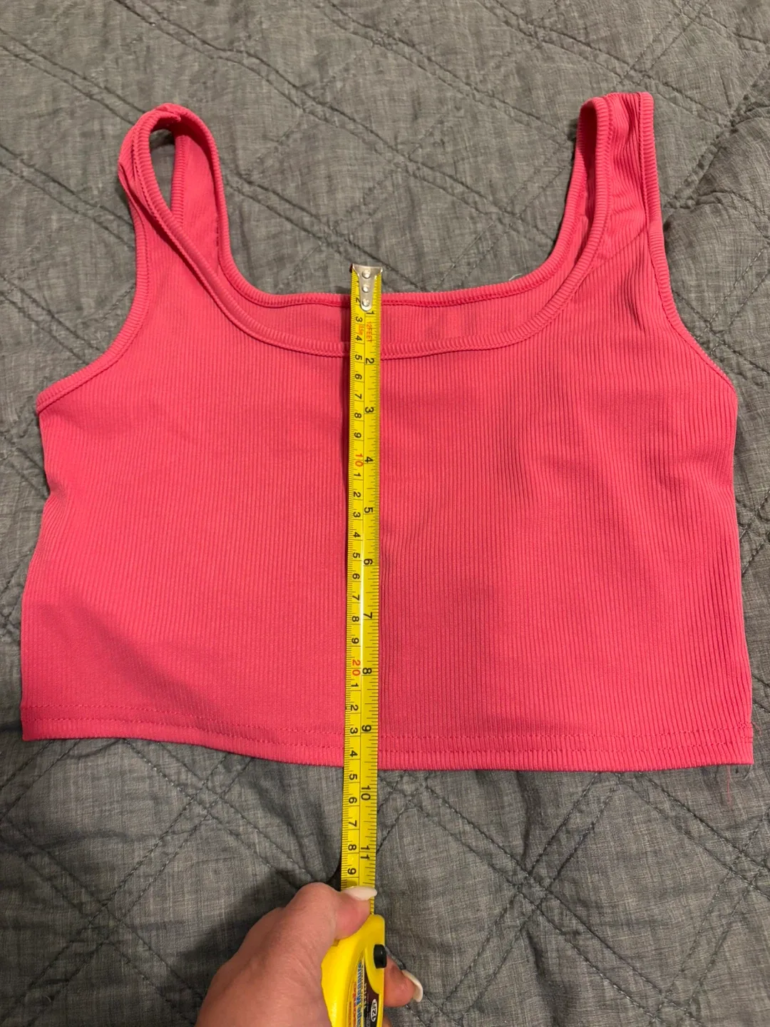 Pink Ribbed Tank Top - Size L