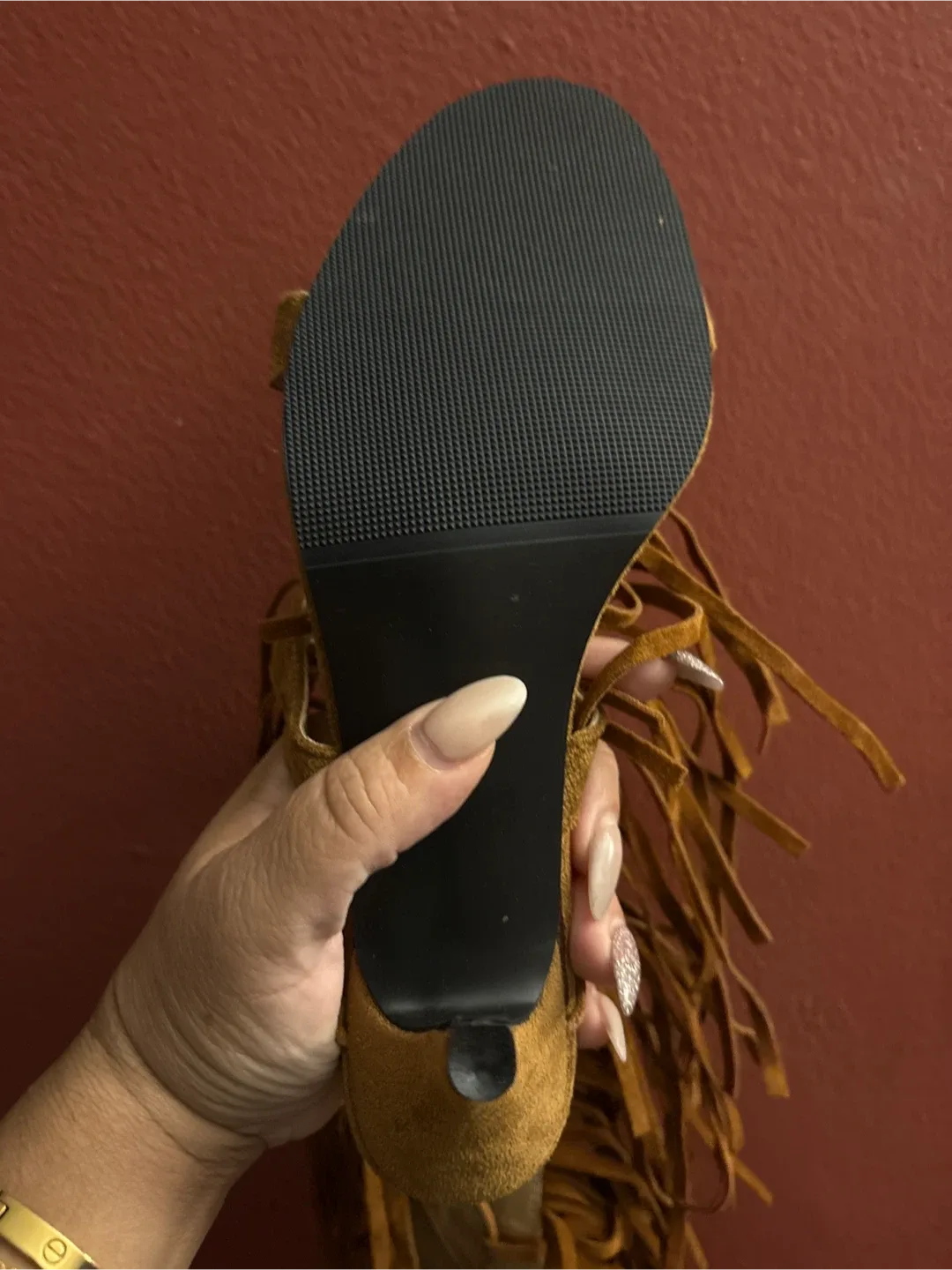 New Suede Fringe Heeled Sandals - image indicator(5)