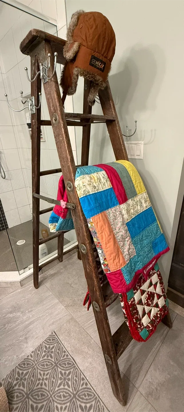 Repurposed antique wood ladder image indicator(10)