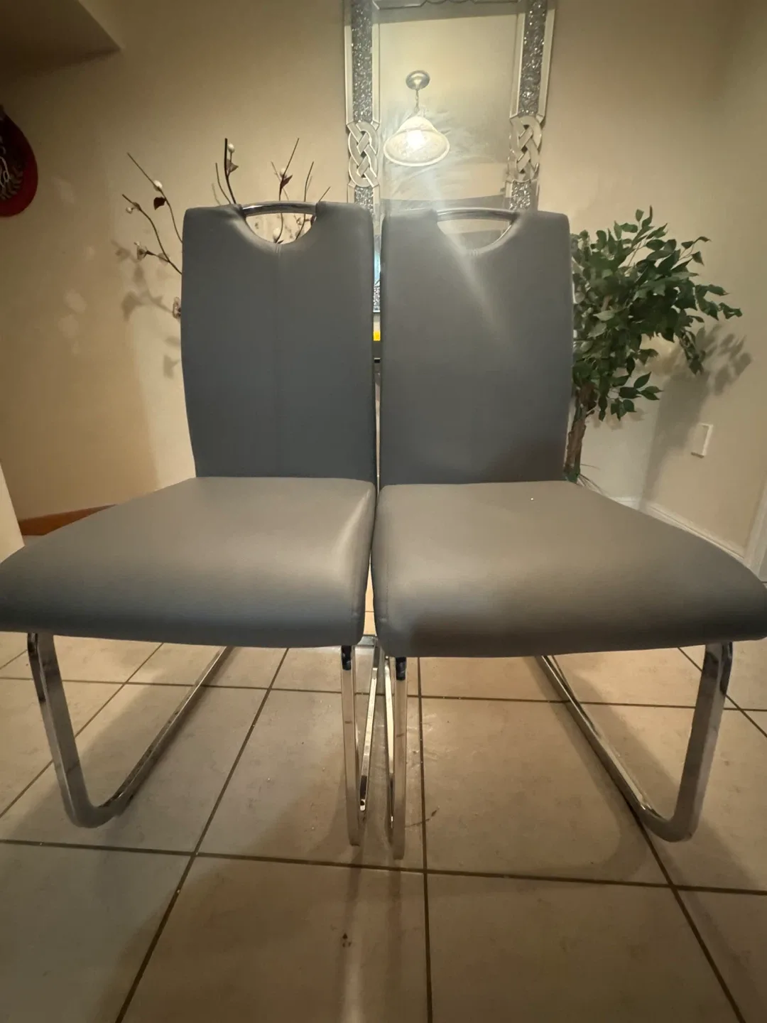 Set of 6 Grey Dining Chairs
