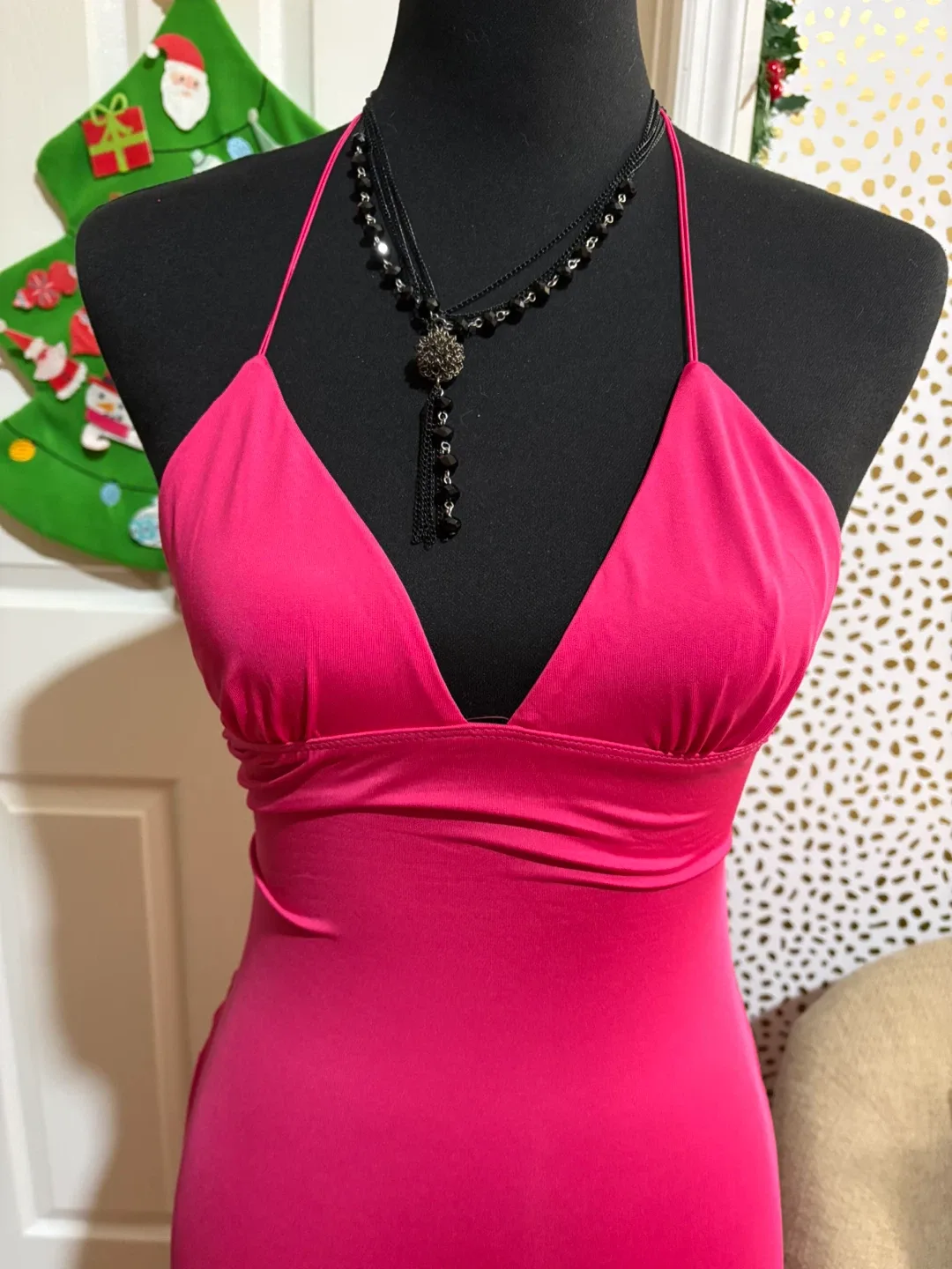 Pink Butterfly Backless Maxi Dress image indicator(7)