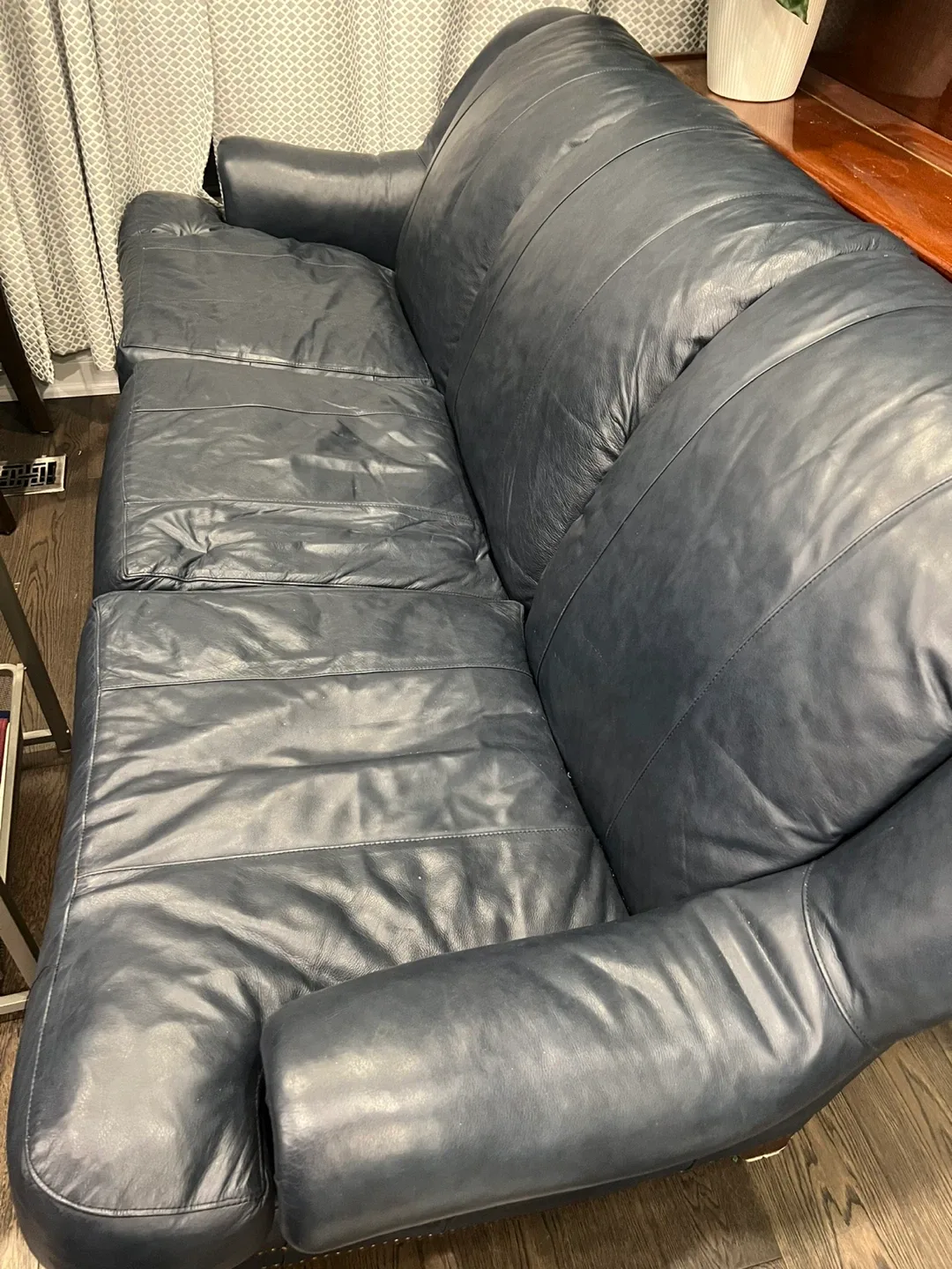 Leather Sofa Blue