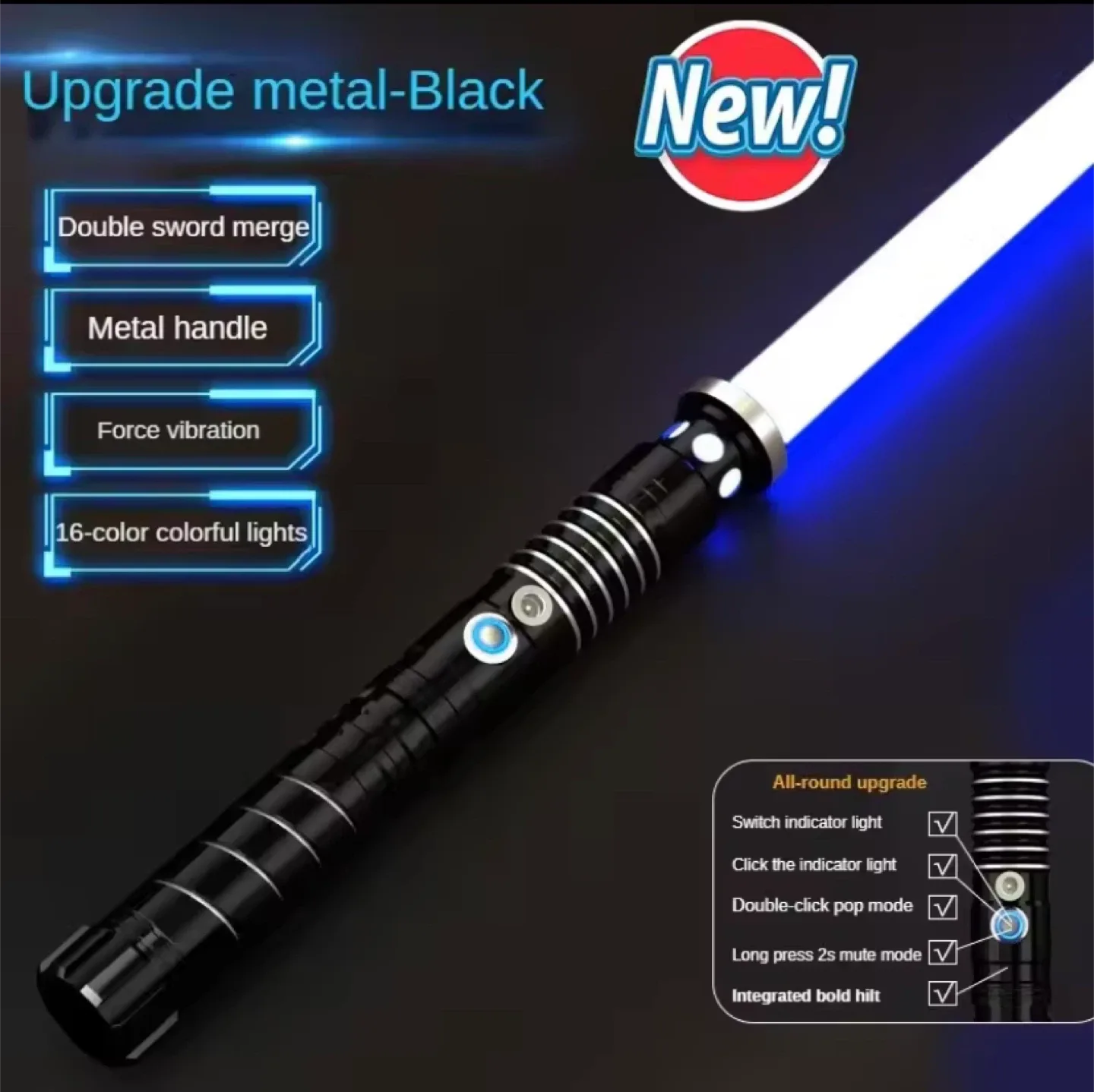 Upgrade Metal Black Lightsaber - New!