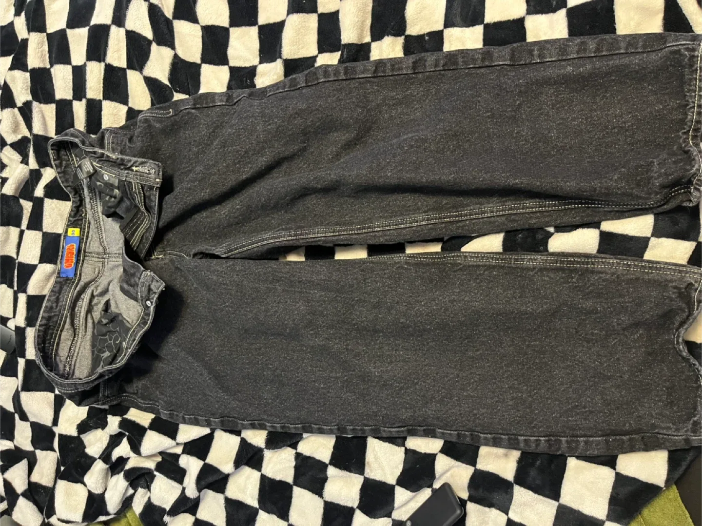 Empyre Black Denim Jeans - Size 30 WHITE STITCHING