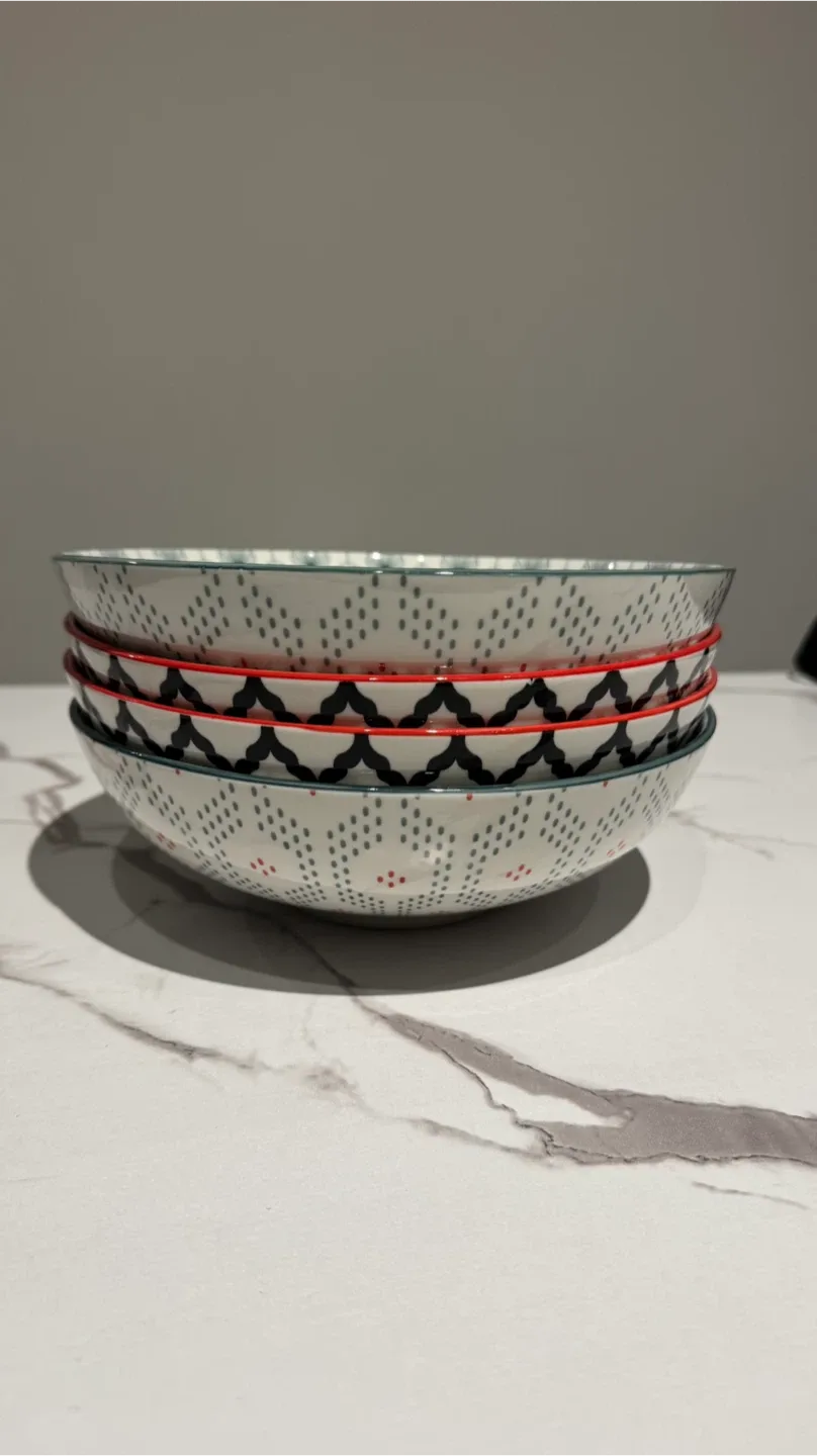 Set of 4 large pasta Bowls