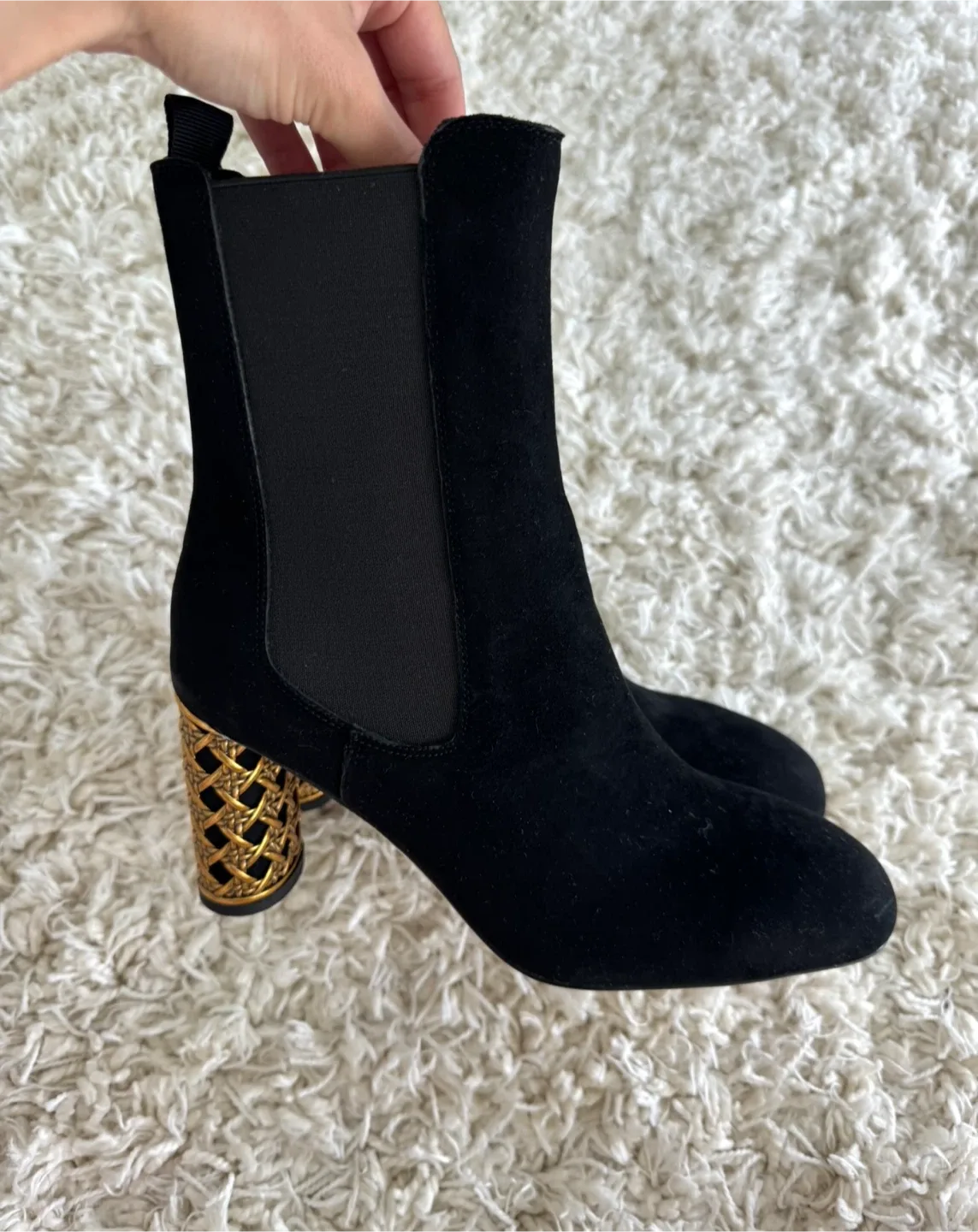 Black Genuine Suede Ankle Boots – Size 37 (Brand New) image indicator(2)