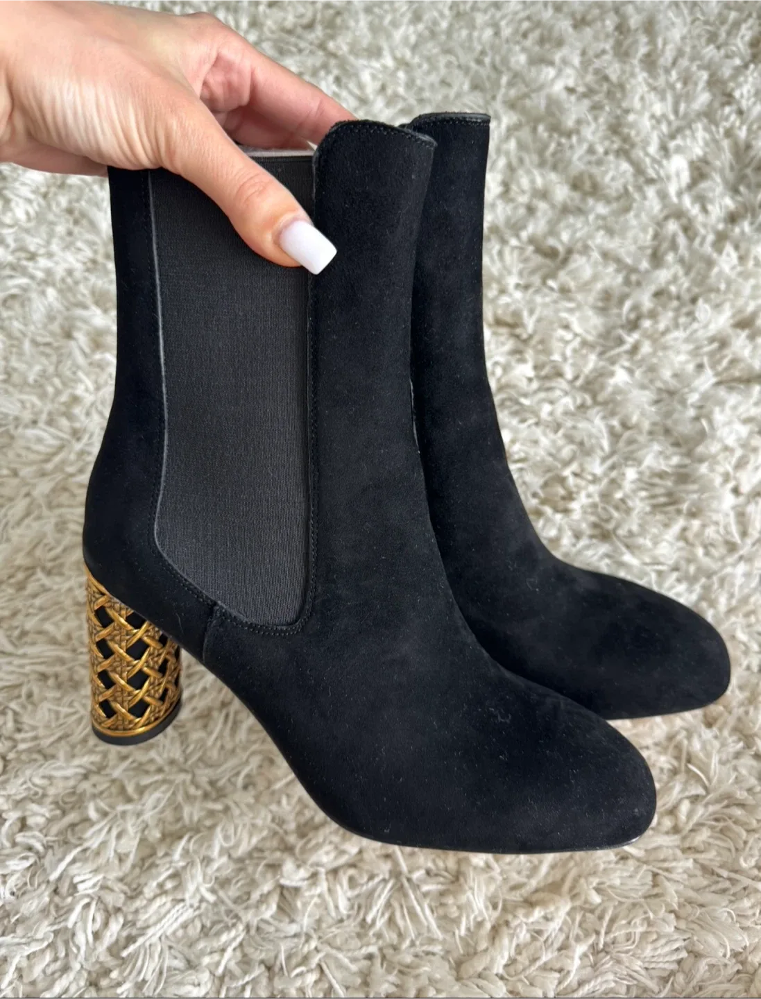 Black Genuine Suede Ankle Boots – Size 37 (Brand New) image indicator(4)