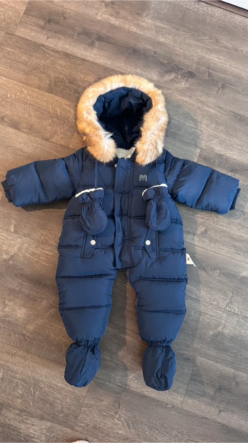 Murmurbear 80cm Navy Blue Snowsuit - M-romper