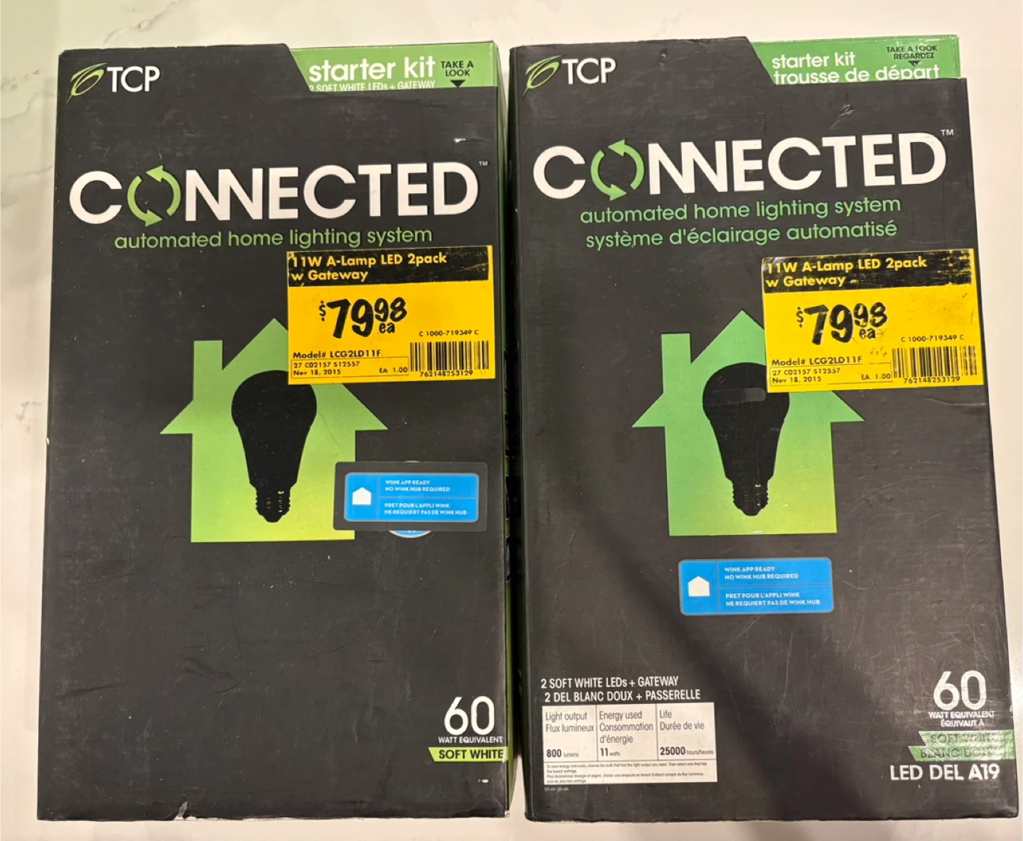 TCP Connected 11W A-Lamp LED 2pack w/Gateway