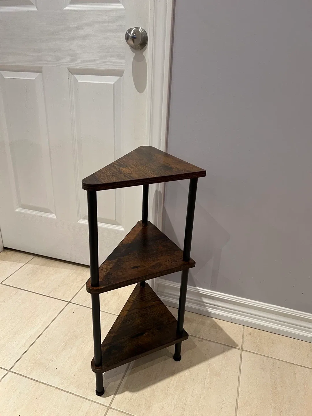 Corner Shelf - 3 Tier Rustic Brown & Black image indicator(3)