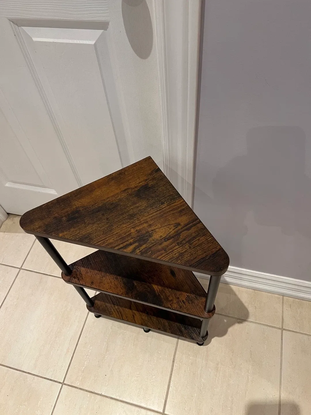 Corner Shelf - 3 Tier Rustic Brown & Black image indicator(2)