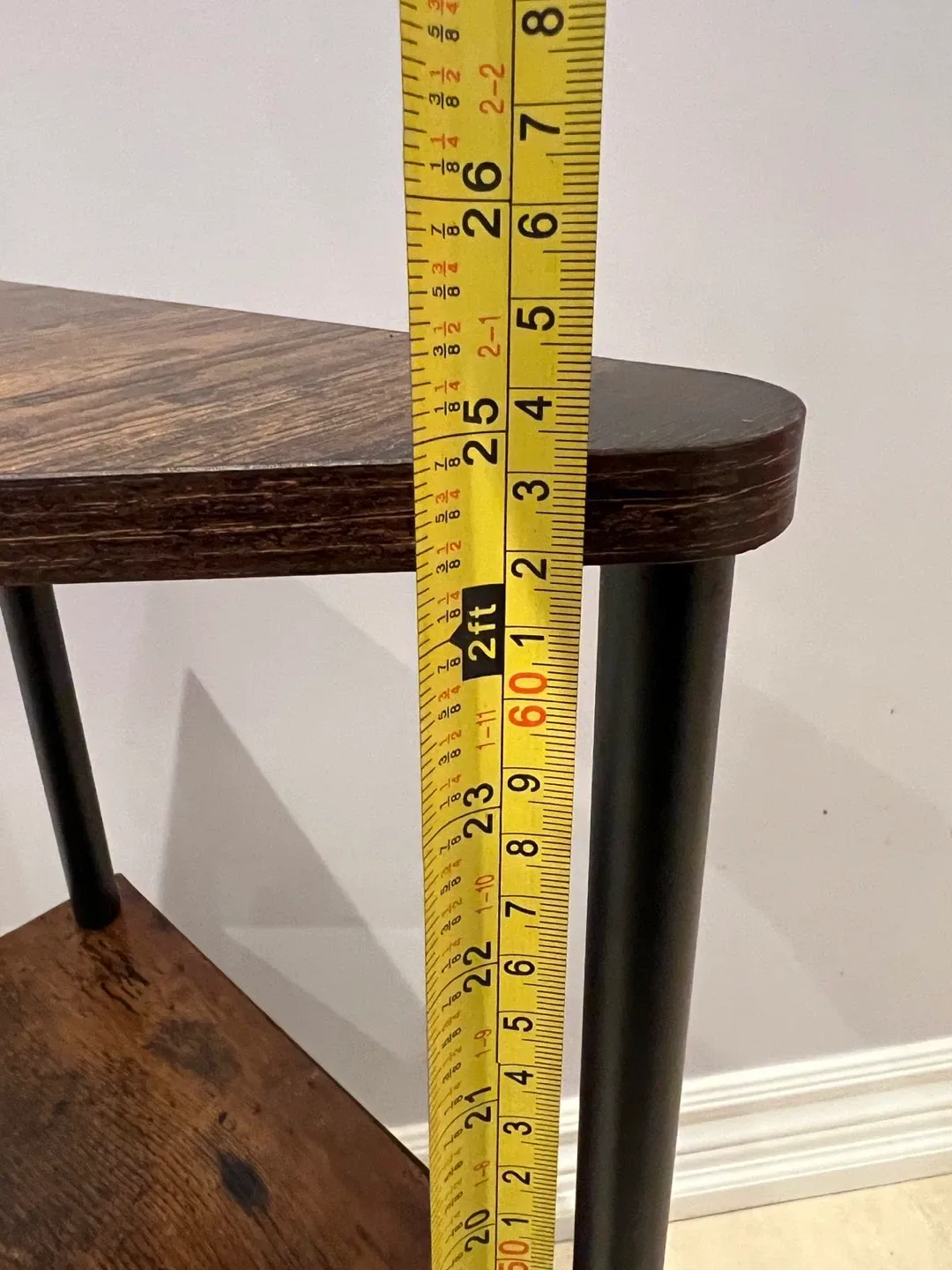 Corner Shelf - 3 Tier Rustic Brown & Black image indicator(5)