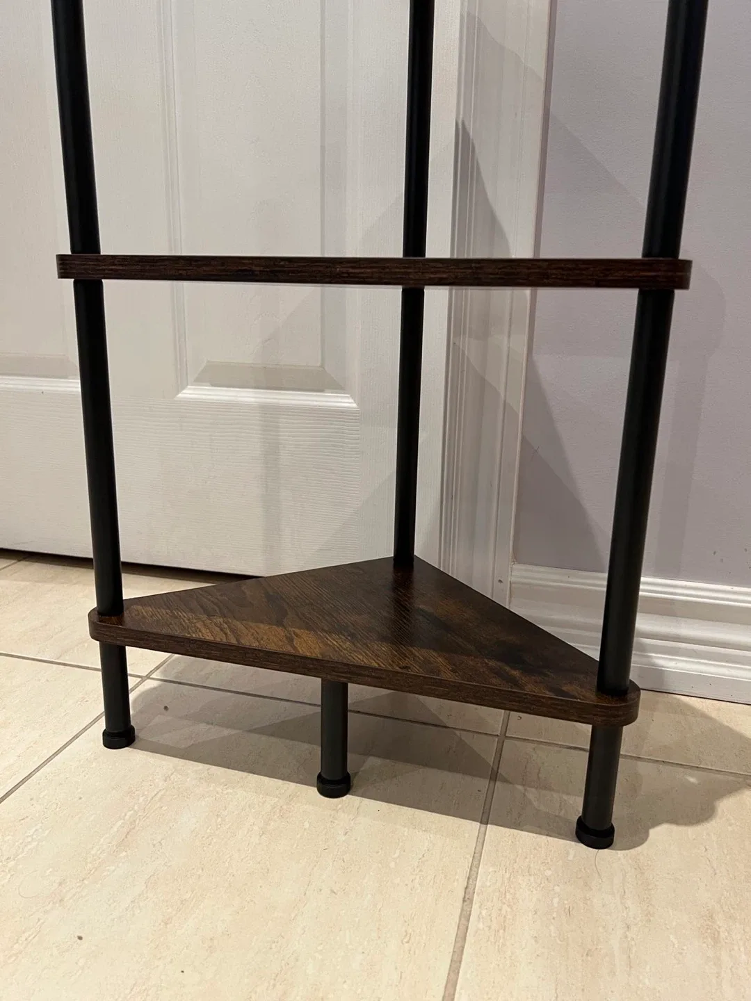 Corner Shelf - 3 Tier Rustic Brown & Black image indicator(4)