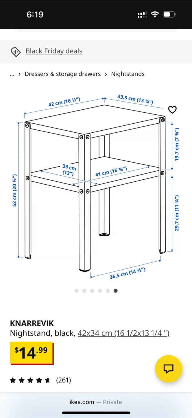 Black Side Table with Two Shelves each$10 image indicator(6)