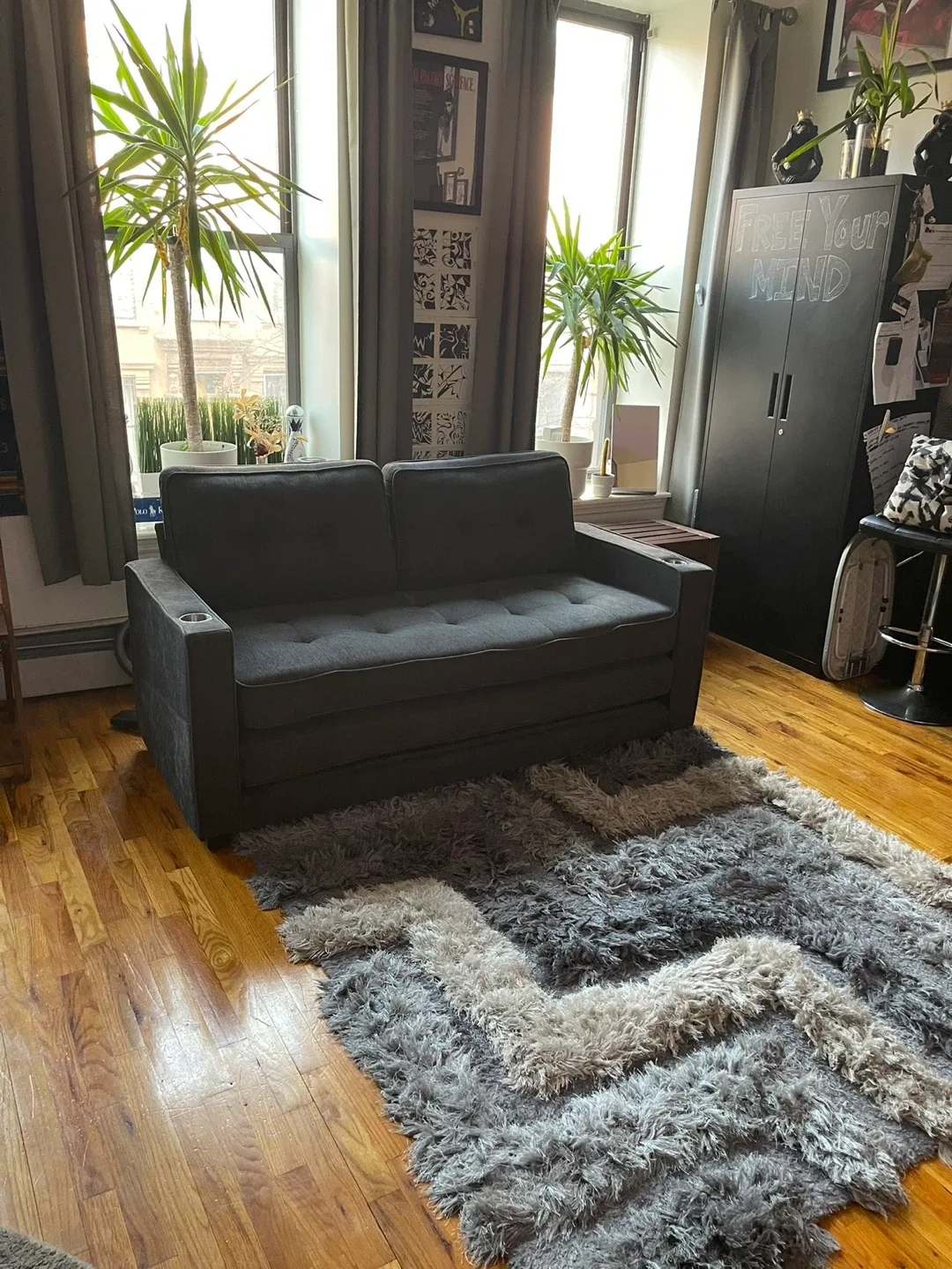 Gray Convertible Sleeper Sofa Bed