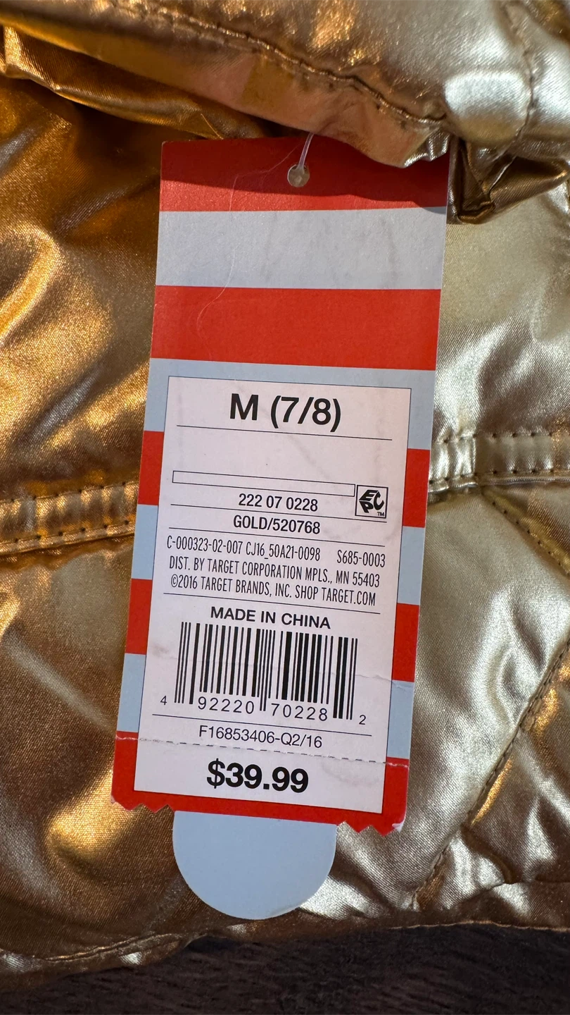 New Cat & Jack Gold Puffer Jacket - Size M (7/8) - photo 4