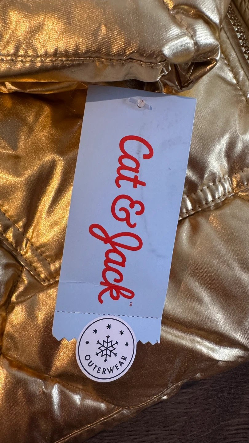 New Cat & Jack Gold Puffer Jacket - Size M (7/8) - photo 3